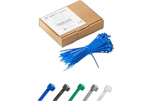 Haus Projekt Pack de 100 Bridas de Plástico Azul Premium Fuertes Industrial, 100mm x 2.5mm, Bridas de Plástico para Cables Multifunción para Uso Interior y Exterior, Gestión de Cables, Cableado