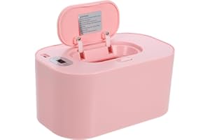 TOMAIBABY Portable Pink Baby Wipe Warmer Safe and Odorless Wet Tissue Heating Box for Home and Travel Easy One-Button Operation Efficient Heating for Comfort