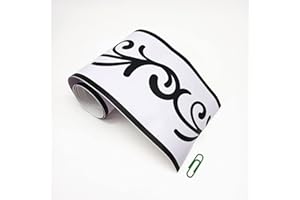 VisitRyl Borde del papel pintado Flor Negra 22 Auto Adhesivo del Papel Pintado del PVC Cenefa autoadhesiva para decoración de pared de cocina baño 10cm x 240cm