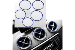 LSGGTIM Anello decorativo per auto, 5 pezzi, in lega di alluminio, per aria condizionata, aria condizionata, decorazione Air AC Vent Outlet, anello decorativo per A180 A200 A220 A250 A260 W176