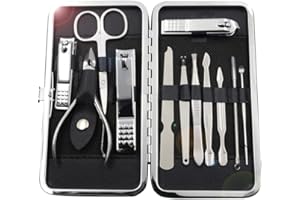 electromax Nail Clippers Manicure Set Grooming Kit for Thick Nails Cuticle Remover Toe Nail Toenail Care Cutter Pedicure Travel Tool Kit Set Men Women