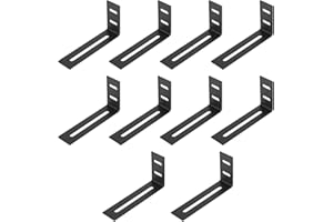 ANBEEISS 10 Pz Staffe Angolari Regolabile, Staffe a L, Squadretta di Giunzione in Metallo 90 Gradi, Connettori Supporto di Fissaggio per Sedie Librerie, 105x53x25,5 mm