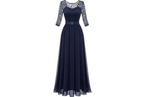 BeryLove Elegancka damska sukienka koronkowa, dla druhny, na imprezę, długość do kolan, szyfonowa sukienka koktajlowa bez rękawów