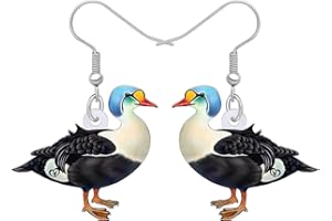 DOWAY Acrylic Charm Cute Quacker Mandarin Duck Earrings Drop Dangle Jewelry Farm Decoration for Women Girls Funny Party Gifts