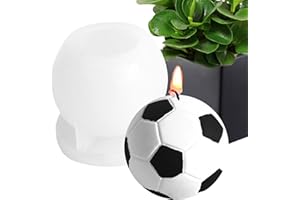 Rurunklee Soccer Ball Candle Mold - Soccer Ball Candle Silicone Molds, Football Shape Cake Decoration Tools, Cute Candle Moulds for Fondant Candy Epoxy Decoration