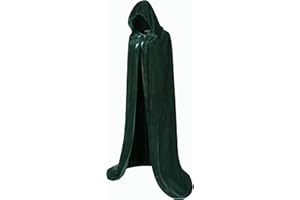 Regenboog 43inch Green Velvet Cape with Hood,Women Cloak with Hood,Christmas Halloween Costumes,Masquerade,Witch Cape,Wizard Cape Adult,110cm