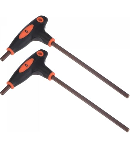 Sourcing Map Sechskantschlüssel 3 Mm T-Griff – 2er Set Aus S2-Stahl, Verchromt