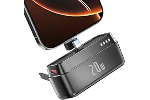 BOGSETH Mini Powerbank, 5000mAh do iPhone 16 Serii USB C Przenośna Ładowarka 20W PD Szybkie Ładowanie Zewnętrzna Bateria Kompaktowa Power Bank Kompatybilna z iPhone16, iPhone15,Samsung S22/23 Serii