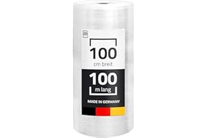 LOGIC PACK Rouleau de film bulle 100m x 100cm – Matériau d’emballage en papier bulle déménagement, expédition, emballage, 2 couches 50 microns