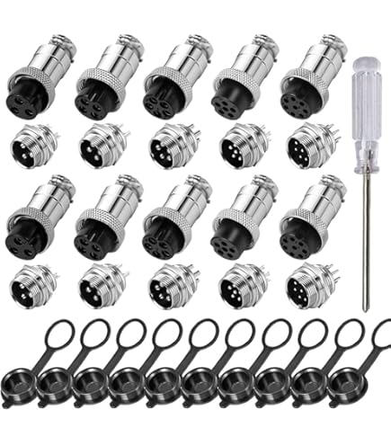 Connettori Aviazione GX16 3-Pin - Set 5 Pezzi Maschio/Femmina Con Cappucci E Cacciavite - Foto 3