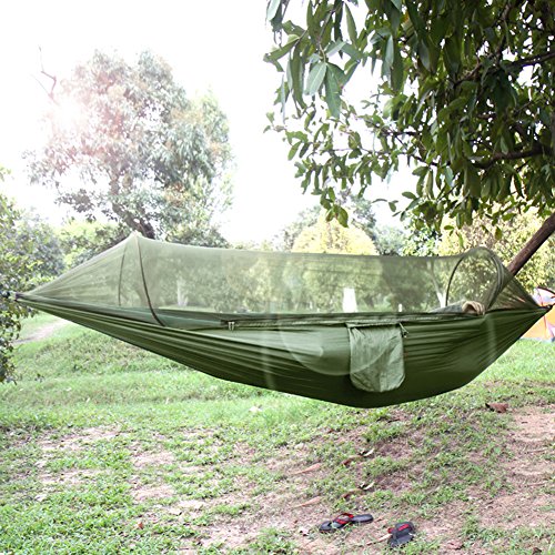 Camping Hängematte, Hängematte Zelt Pop Up Mosquito Net Ultralight Durable Fallschirm Stoff Hängematte für Outdoor, Strand, Wandern, Reisen, Hinterhof, Backpacking - 4