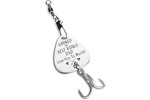 CJ&M Bonus Dad Fathers Day Gift - Hooked The Best Bonus Dad Fishing Lure - Fathers Day Gift for Step Dad Gift Idea Bonus Dad Gift from Son,Fishing Lure Gift for Step Dad
