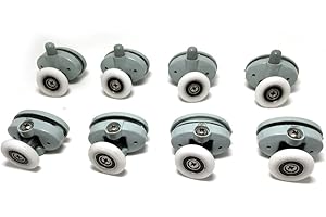 LINWNIL Set di 8 rotelle/ruote/guide singole per la porta della doccia, diametro 23 mm, Roller diameter 23mm