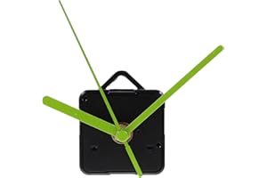 DOITOOL Silence Quarz-Uhrwerk Silent Clock Mechanismus Ersatzteil Quarzuhr mit Haken Uhrwerk Kits DIY Reparaturteile (grün, ohne Batterie, EIN Uhrkern und 3 Zeiger)