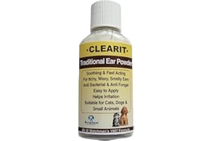 Avalon Pet Products Clearit Ear Powder Fast Acting Stops Discomfort, Head Shaking, Wax, Gunk & Ear Odour Super Effective 20g