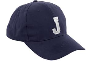 MOREFAZ Gorra de béisbol infantil, diseño con letras A-Z, unisex, color azul marino