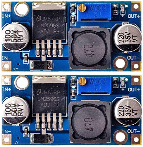 ICSTORE ICMs LM2596/LM 2596 DC to DC Buck Converter/Boost Regulator, Dc-Dc Step Down Adjustable Voltage Power Supply Module/Board/kit, A 24v to 18V/12V/9V/5V, 12V to 9V/5V 3A/Ampere DCtoDc Booster - pack of 2