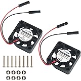 Makerfire Raspberry Pi Fan DC Brushless Cooling Fan 3.3V 5V Heatsink Cooler Separating Terminal for Raspberry Pi 4B / 3B+ / 3B/ Zero/Zero W or Other Robot Project (2 Pack)