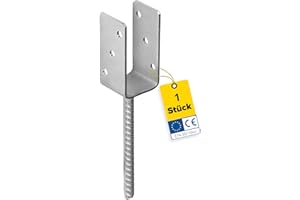 U Pfostenträger - Pfostenanker - Holzverbinder - Balkenschuh U profil - Pfostenträger 70x70 - Pfostenträger zum einbetonieren - Stützenfuß für Zaunpfosten, Holzpfosten, Terrasse, Carport