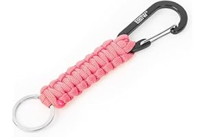 EOTW Portachiavi Paracord Con Moschettone, Robusto Portachiavi in Paracord di Sopravvivenza Militare per Uomini e Donne in Campeggio (Rosa)