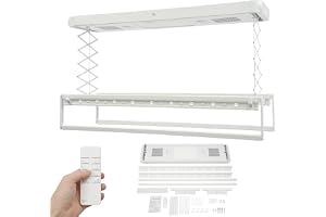 Elektrisk torkställning takmontering, vägg- och taktorkställning med fläkt + fjärrkontroll + blåljussterilisering, lyftande torkställning tak, 130–215 cm justerbar