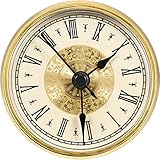Hicarer 2,8 Zoll/ 70 mm Römische Ziffer Uhr Einfügen mit Gold Trim, Quarzwerk