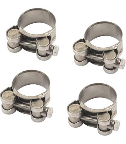 Collier Serrage 4 Colliers Inox Pour échappement (32-35mm) - Acier 304 - Moto/plomberie Collier De Serrage Inox W4