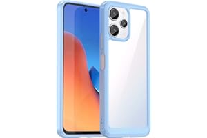 WBWONE Funda para Xiaomi Redmi 12, Carcasa Protectora Antigolpes TPU + Panel Trasero Acrílico Transparente Anti-Choques Resistente a los Arañazos (Azul)