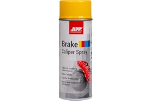 AUTO-PLAST PRODUKT APP Brake Caliper Spray – Pintura para pinzas de freno de coche anticalórica | Laca resistente al calor hasta 110 °C | Pintura brillante, resistente al óxido y a la intemperie | Amarillo | 400 ml