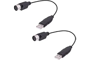 YARCHONN Cable adaptador convertidor USB a PS/2 PS2 hembra para teclado y mouse a USB 2.0 macho, cable conector para computadora portátil, 18 cm, 2 unidades