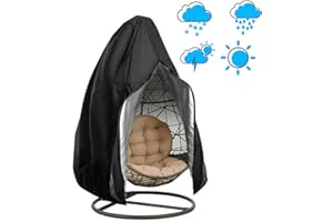 CSPone Couverture de Chaise Suspendue Housse de Fauteuil Suspendu Housse de Protection pour œufs Chaise Housses Imperméable pour Mobilier Balancelles de Jardin Noir