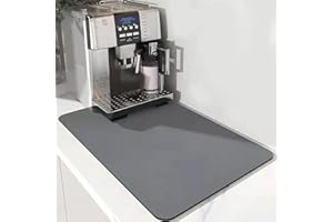 Pafnisoin Coffee Machine Matt 40 * 30cm Coffee Station Mat Draining Mat Kitchen Mat(Grey)