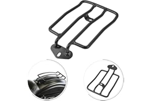 NATGIC Motorcycle Rear Solo Seat 180mm (7") Black Stainless Steel Motorcycle Rear Shelf Motorcycle Luggage Rack for Harley XL Sportsters 2004-2018