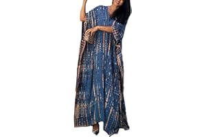 Bsubseach Women Print Beach Kaftan Dress Short Sleeve Plus Size Bathing Suit Cover Ups