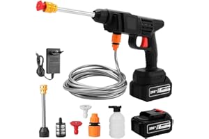 MIFULL Cordless Pressure Washer, 21V Portable High Pressure Washer with Multifunctional Gun, 10000mAh Battery powered Power Washer, for Car, Fence, Floor Cleaning and Watering