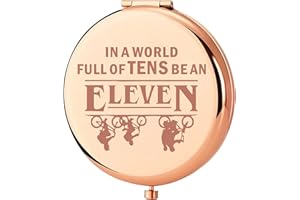 KEYCHIN Eggo Waffles Pocket Mirror Eggo Waffles Fans Gifts in a World Full of Tens Be an Eleven Compact Makeup Mirror for Women Girls Teenagers (Eleven-RG)