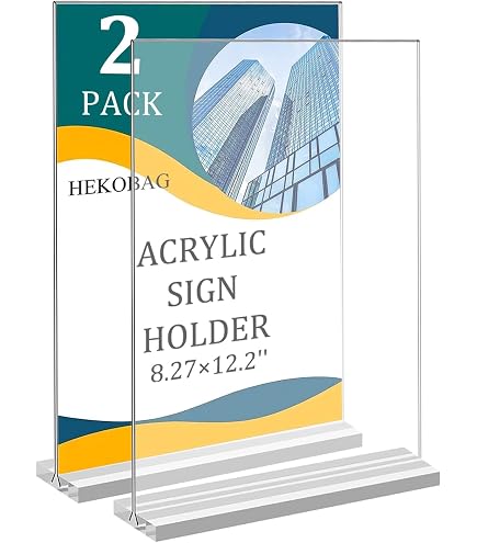 Advertising Sign Holder A4 Landscape Table Stand - Clear Acrylic ...