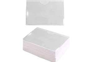 PCL Media Ltd Sticky Backed Thumb Cut Self Adhesive Pocket for Membership, Slimmers World, Weight Watcher Cards (Pack 100) Self Adhesive Business Card Holder