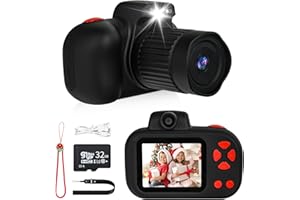 GARMEE Kids Camera for Girls Boys,48MP Kids Digital Dual Lens Camera with Flash Light,2.4 Inch IPS Screen Camera for Kids,1080P Video Kidizoom Camera,Childrens Camera Christmas Toys Birthday Gift (Black)