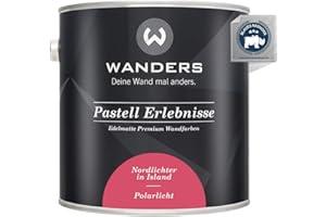 Wanders24 Pastell Erlebnisse (2,5 Liter, Polarlicht) edelmatte Wandfarbe - Feine Farben - in 90 Farbtönen - Wandfarbe Rot - Made in Germany