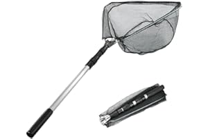 KAHEIGN Fishing Landing Net, 130CM Telescopic Fishing Net Extendable from 42 to 130cm for Bird Fish Carp Trout Catch Release (Green)