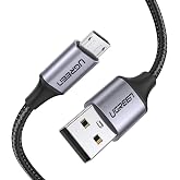 Ugreen &Ouml;rg&uuml;l&uuml; Micro-USB &amp; USB-A Data ve Şarj Kablosu, 2 Metre, Siyah