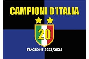 UPSHELL Bandiera Neroazzurra a Scacchi 100 * 150 cm - Stagione 2023/24-20° Scudetto e Seconda Stella