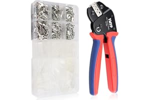 YMYP Open Barrel Terminal Wire Cable Crimping Tool Kit with 330PCS Male Female 2.8mm 4.8mm 6.3mm Spade Kit- 24-16 AWG (0.25-1.5mm²) Crimper for AMP-TE 2.8/4.0/4.8/6.3 JST-SM2.54/XH2.54/VH3.96 & Molex