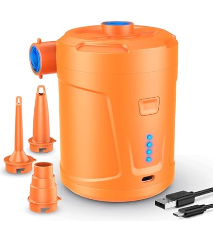 Pompa Elettrica Ricaricabile Per Materassi Gonfiabili E Piscine - Con Luce LED E 5 Ugelli - Foto 7