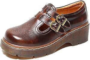 BB BEROBELLO FASHION IS AN ATTITUDE Zapatos de vestir Oxford Mori Girl JK de tacón medio Mary Jane sin cordones vintage para mujer