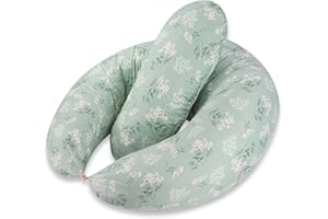 Chilling Home 2 w 1 poduszka do karmienia XXL dla kobiet w ciąży, poduszka do spania na boku dla niemowląt, poduszka ciążowa z poduszką wewnętrzną i bawełnianą poszewką na poduszkę do karmienia