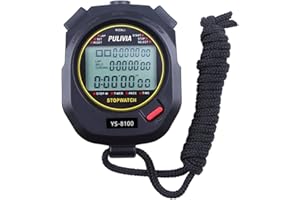 PULIVIA Cronómetro Deportivo Temporizador 100 Vueltas/Divisiones con Calendario Alarma Reloj Temporizador, Gran Cronómetro de Pantalla para Entrenadores Que Ejecutan Entrenamiento Deportivo