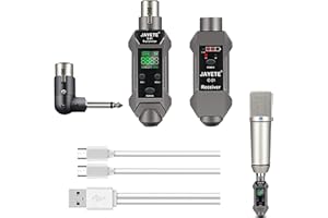 HAPPY WATCH Drahtloses Mikrofon, Wiederaufladbares Schnurloses Handmikrofon Set?Gesangsmikrofon, Kabelloser XLR-Sender Und -Empfänger Für Verstärker, Karaoke-PA-System, Party, Kirche, Gesang, DJ, Meeting, Hochze