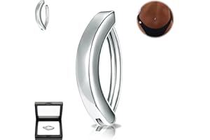 BodyAce 925 Sterling Silver Belly Button Bars, 16G Click Navel Belly Bar Rings for Women Girls, Silver Reverse Curved Belly Piercing Kit Body Jewellery